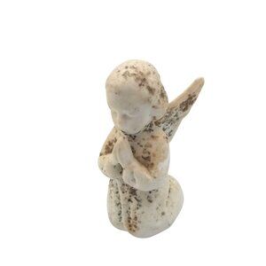 Ceramic Angel Figure Vintage Kneeling Praying Japan Holiday Christmas 2.25 Inch